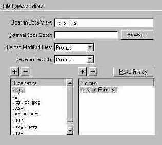   File Types/Editors